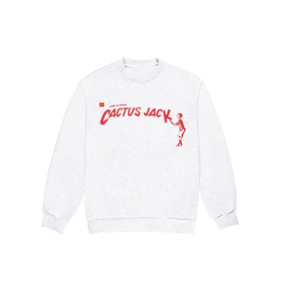 NEW Travis Scott Cactus Jack Spelling Crewneck II Ash Heather Grey XL